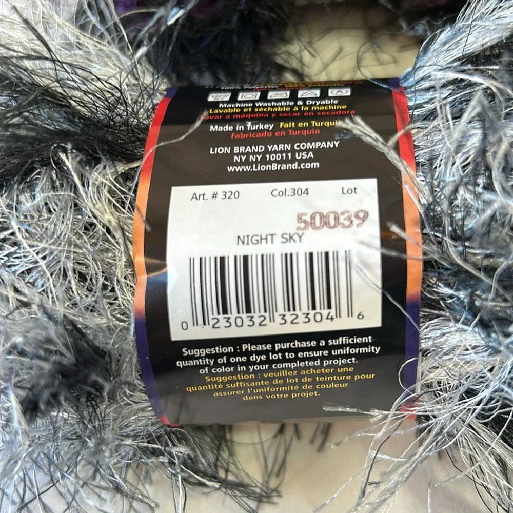 New Lion Brand Fun Fur, Fun Fur Stripes and Fancy Fur Eyelash Yarn - 3 Skeins